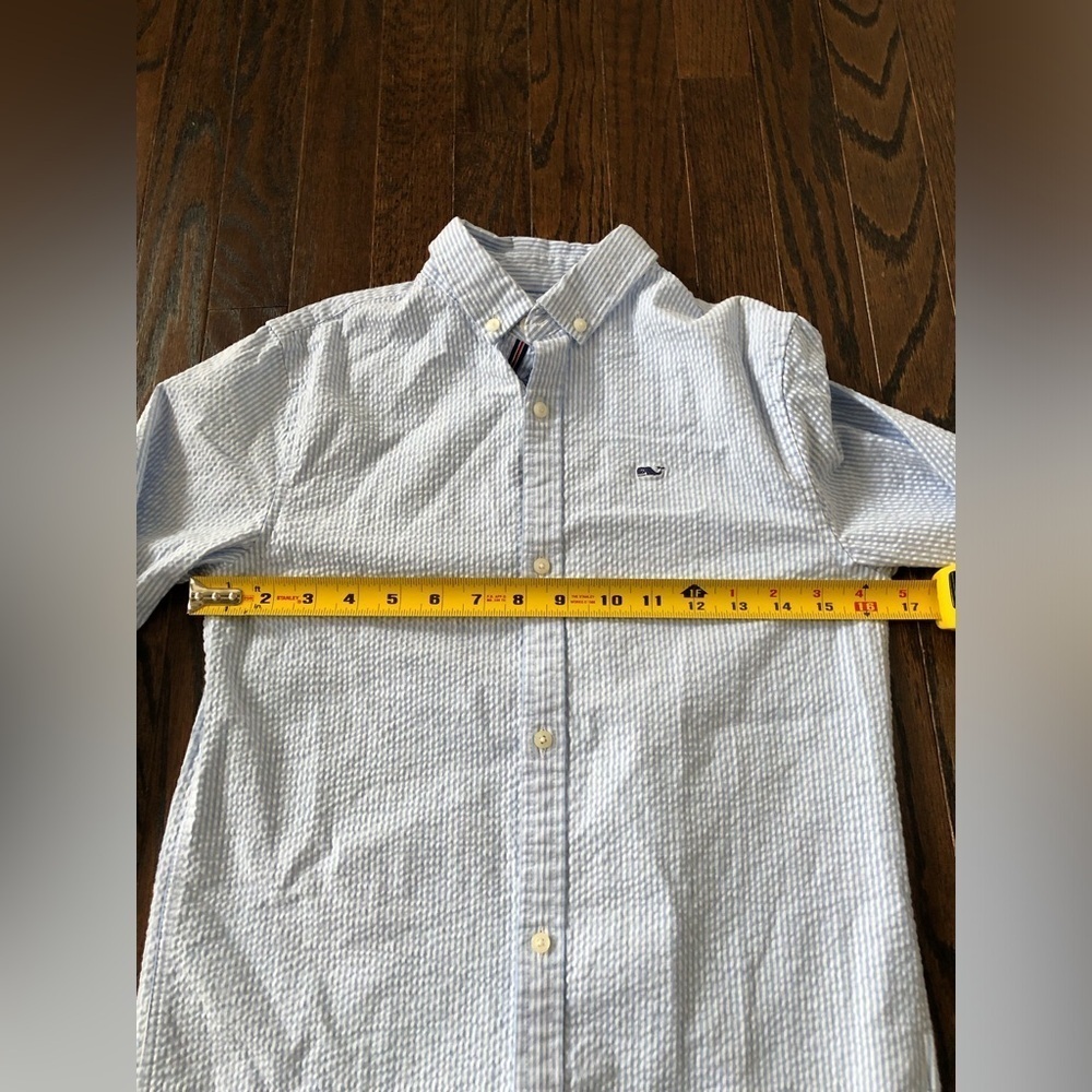 Vineyard Vines Boys S (8-10) Pastel Blue/White Striped Button-Down - EUC! - Picture 7 of 10